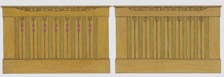 drawing of a "Glasgow" style radiator cover/cabinet